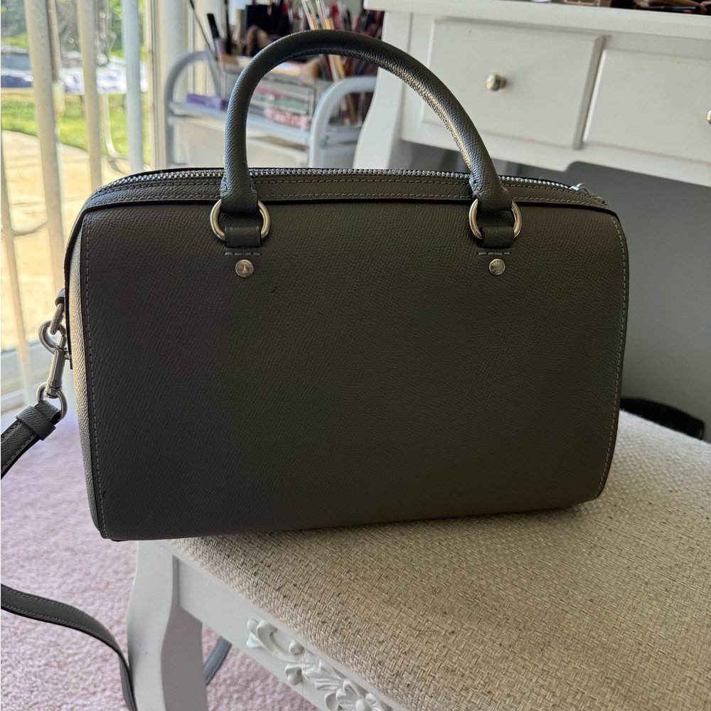 Coach Rowan Gray Leather Gray Bag - Picture 9 of 16